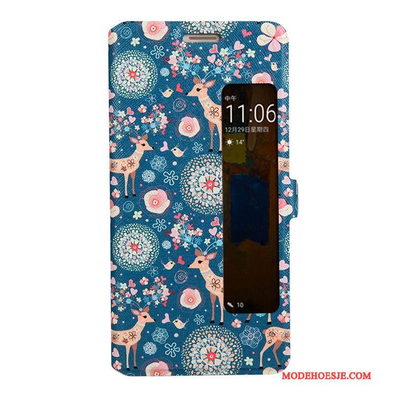 Hoesje Huawei Mate 9 Pro Folio Anti-fall Roze, Hoes Huawei Mate 9 Pro Leer Telefoon Trend