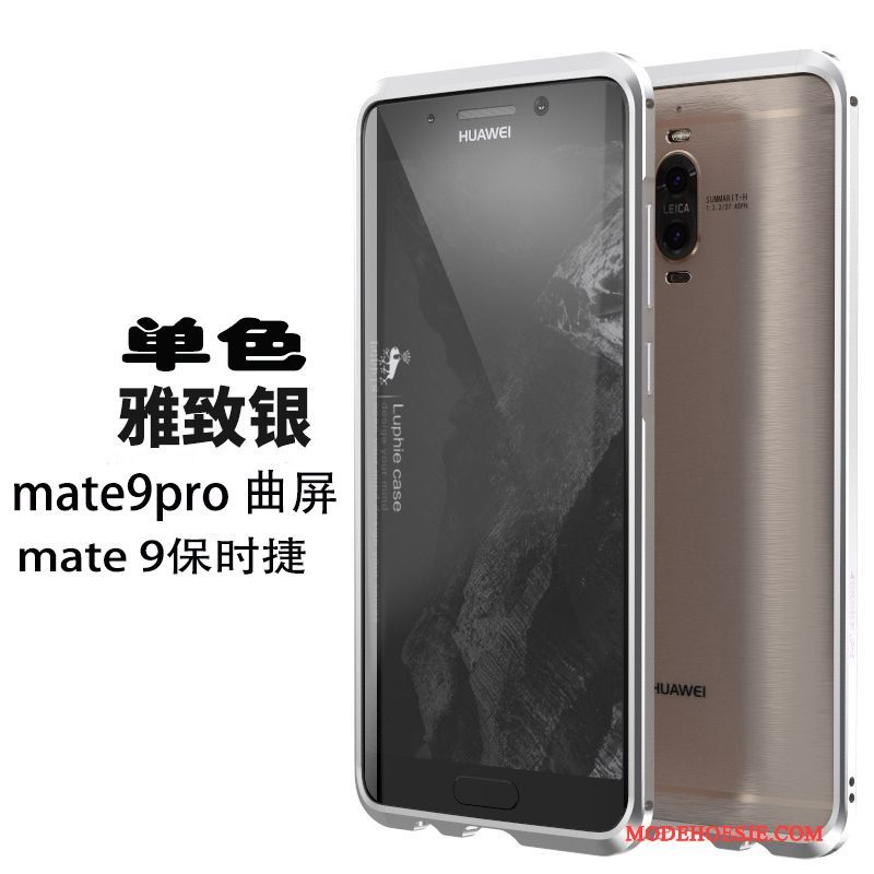 Hoesje Huawei Mate 9 Pro Metaal Goud Omlijsting, Hoes Huawei Mate 9 Pro Bescherming Telefoon