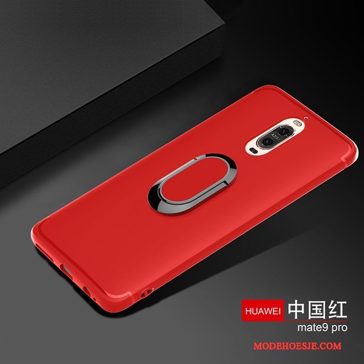 Hoesje Huawei Mate 9 Pro Zacht Telefoon Roze, Hoes Huawei Mate 9 Pro Ondersteuning Klittenband Auto