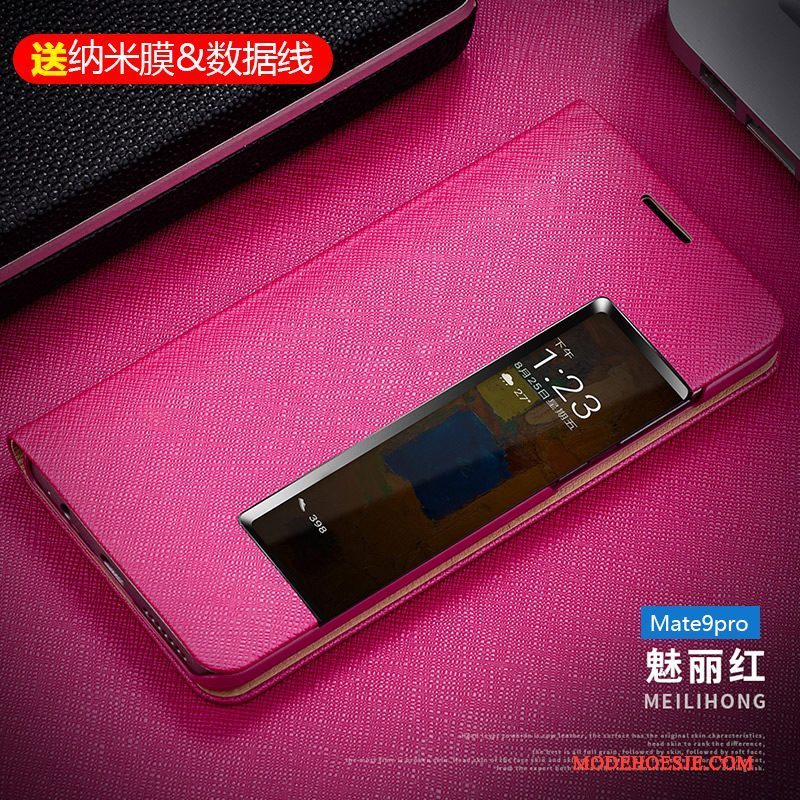 Hoesje Huawei Mate 9 Pro Zakken Roze Anti-fall, Hoes Huawei Mate 9 Pro Folio Telefoon Bedrijf