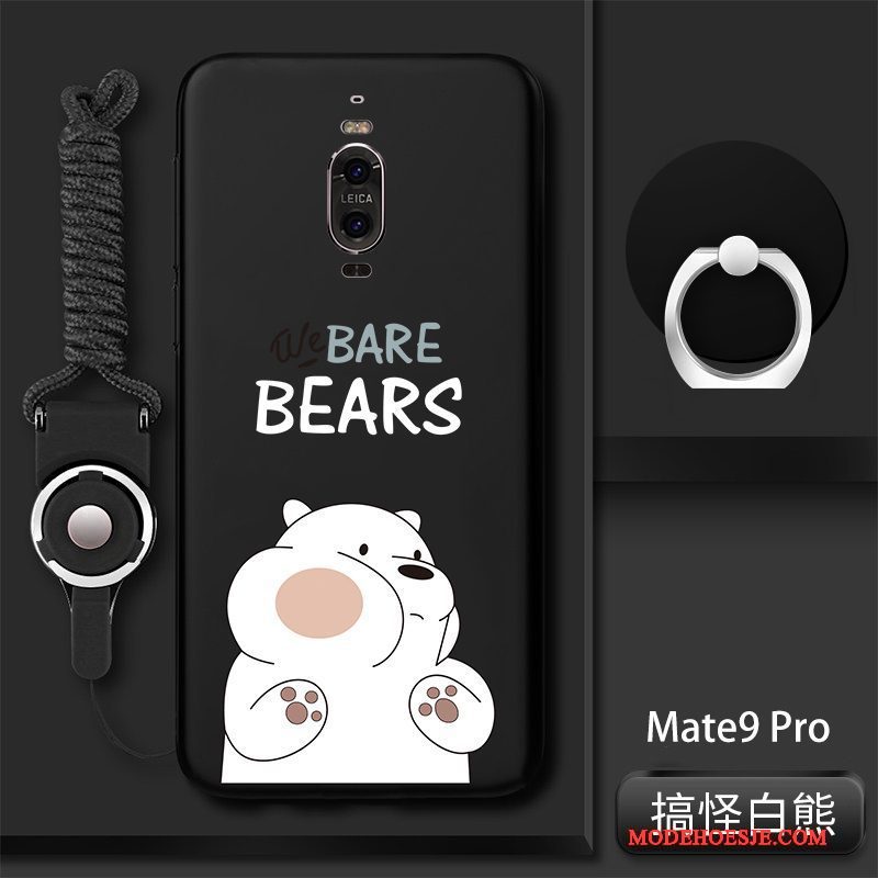 Hoesje Huawei Mate 9 Pro Zakken Telefoon Anti-fall, Hoes Huawei Mate 9 Pro Siliconen Trend Zwart