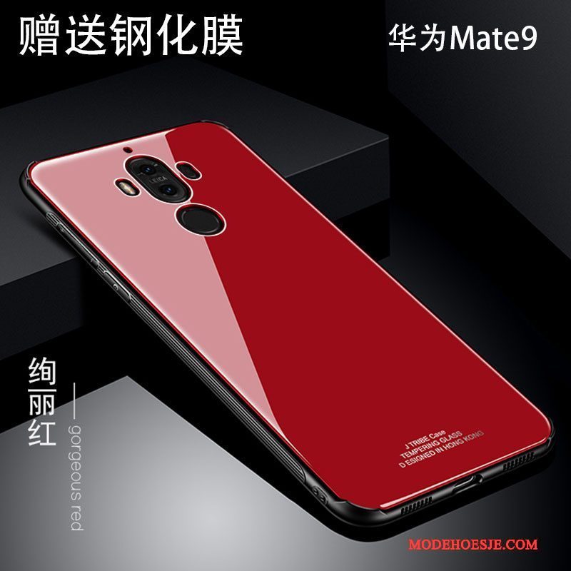 Hoesje Huawei Mate 9 Scheppend Anti-fall Rood, Hoes Huawei Mate 9 Metaal Trendtelefoon