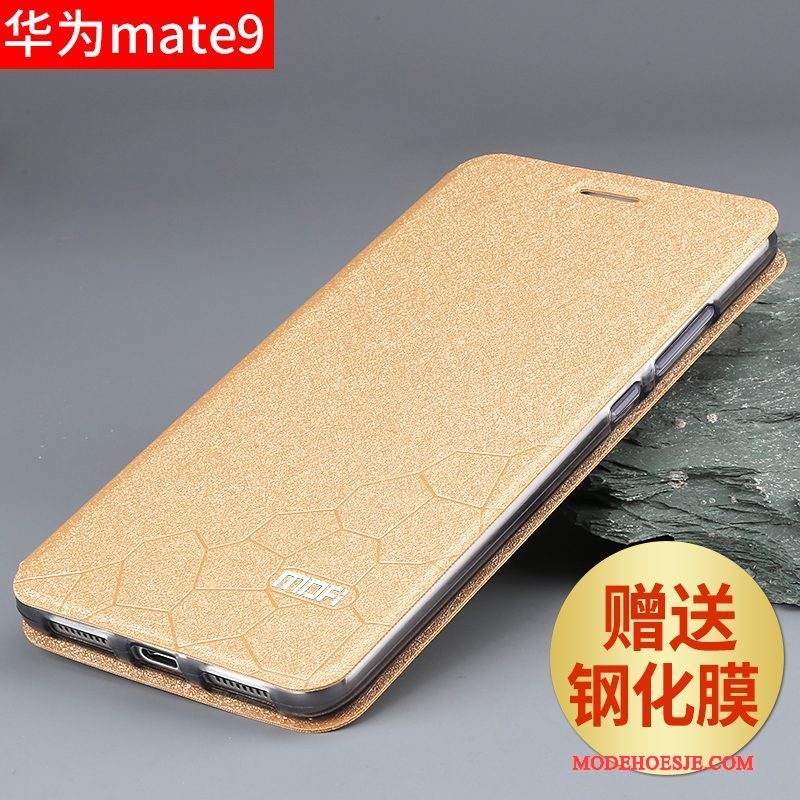 Hoesje Huawei Mate 9 Scheppend Telefoon Goud, Hoes Huawei Mate 9 Leer