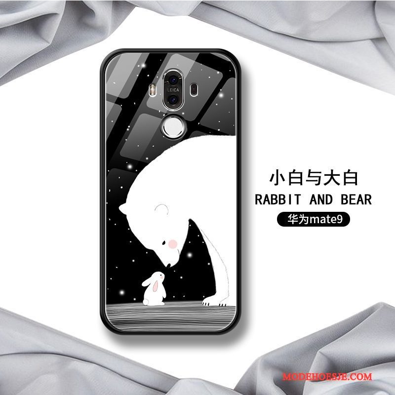 Hoesje Huawei Mate 9 Scheppend Zwart Skärmskydd, Hoes Huawei Mate 9 Bescherming Tempererentelefoon