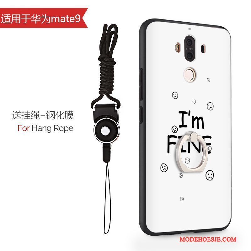 Hoesje Huawei Mate 9 Siliconen Anti-fall Hanger, Hoes Huawei Mate 9 Bescherming Lichtblauwtelefoon