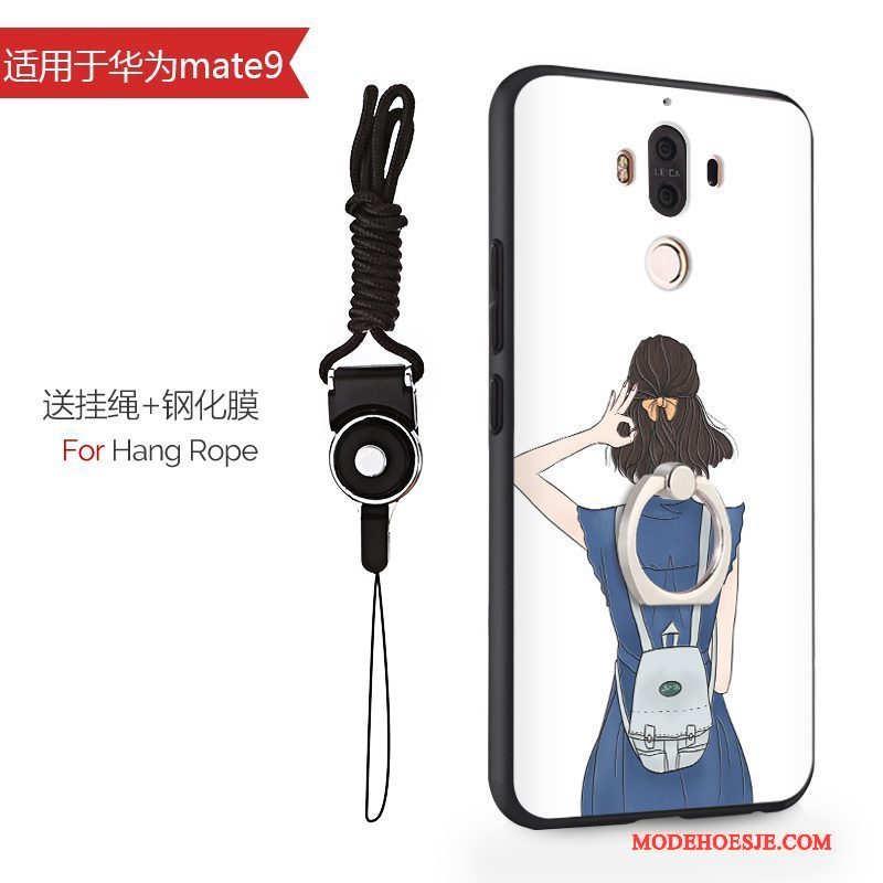 Hoesje Huawei Mate 9 Siliconen Anti-fall Hanger, Hoes Huawei Mate 9 Bescherming Lichtblauwtelefoon