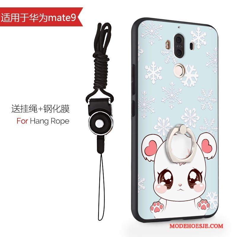 Hoesje Huawei Mate 9 Siliconen Anti-fall Hanger, Hoes Huawei Mate 9 Bescherming Lichtblauwtelefoon