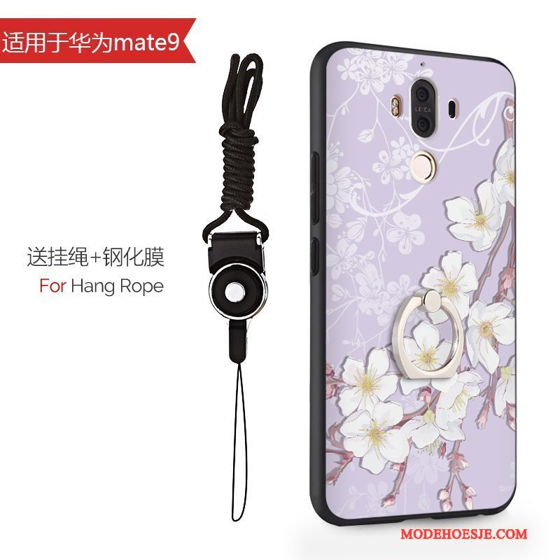 Hoesje Huawei Mate 9 Siliconen Anti-fall Hanger, Hoes Huawei Mate 9 Bescherming Lichtblauwtelefoon