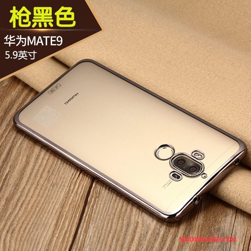 Hoesje Huawei Mate 9 Siliconen Goud Dun, Hoes Huawei Mate 9 Zacht Doorzichtig Anti-fall