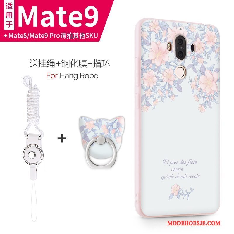 Hoesje Huawei Mate 9 Siliconen Telefoon Anti-fall, Hoes Huawei Mate 9 Zakken Dun Purper