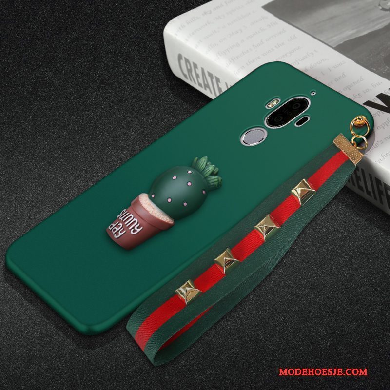 Hoesje Huawei Mate 9 Zakken Donkergroen Anti-fall, Hoes Huawei Mate 9 Siliconen Trend Hanger