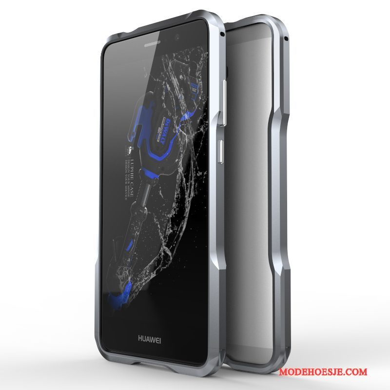 Hoesje Huawei Mate 9 Zakken Zilver Anti-fall, Hoes Huawei Mate 9 Metaal Telefoon Omlijsting