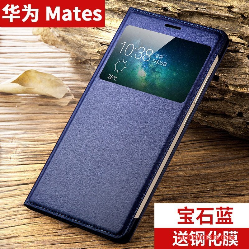 Hoesje Huawei Mate S Folio Donkerblauw Anti-fall, Hoes Huawei Mate S Siliconen Telefoon