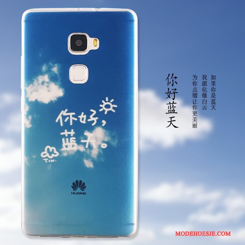 Hoesje Huawei Mate S Geschilderd Landschap Blauw, Hoes Huawei Mate S Siliconen Telefoon