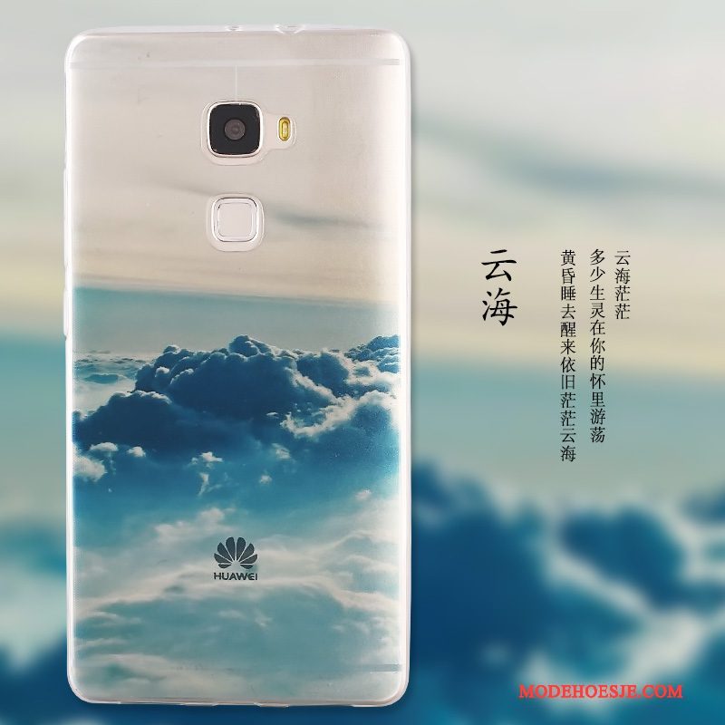 Hoesje Huawei Mate S Geschilderd Landschap Blauw, Hoes Huawei Mate S Siliconen Telefoon