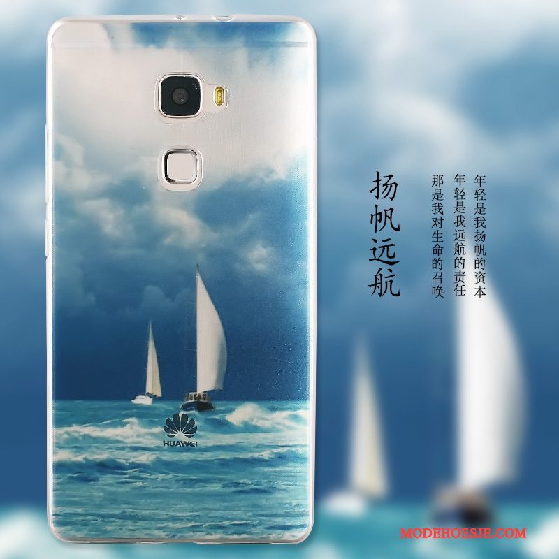 Hoesje Huawei Mate S Geschilderd Landschap Blauw, Hoes Huawei Mate S Siliconen Telefoon