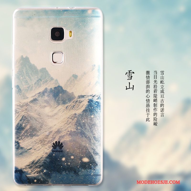 Hoesje Huawei Mate S Geschilderd Landschap Blauw, Hoes Huawei Mate S Siliconen Telefoon