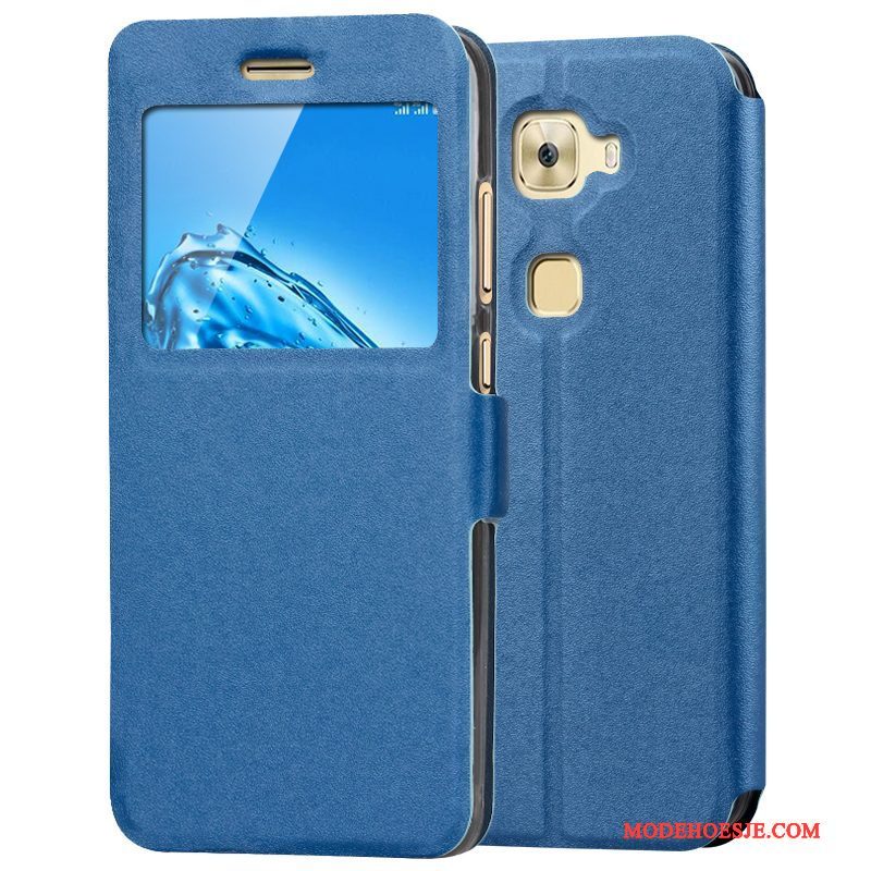 Hoesje Huawei Mate S Leer Telefoon Donkerblauw, Hoes Huawei Mate S Folio