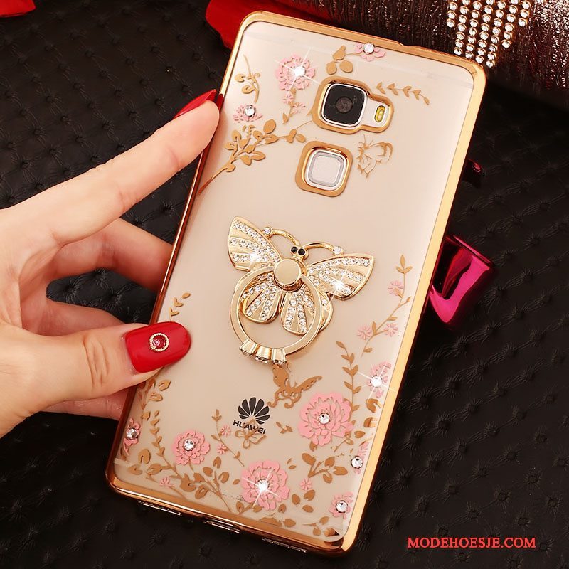 Hoesje Huawei Mate S Strass Telefoon Goud, Hoes Huawei Mate S Bescherming