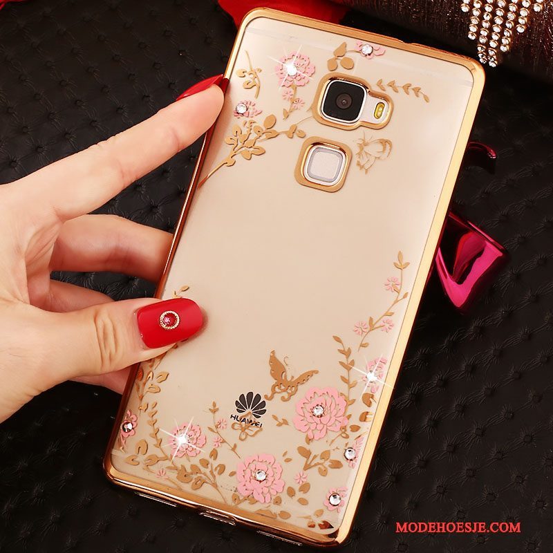 Hoesje Huawei Mate S Strass Telefoon Goud, Hoes Huawei Mate S Bescherming