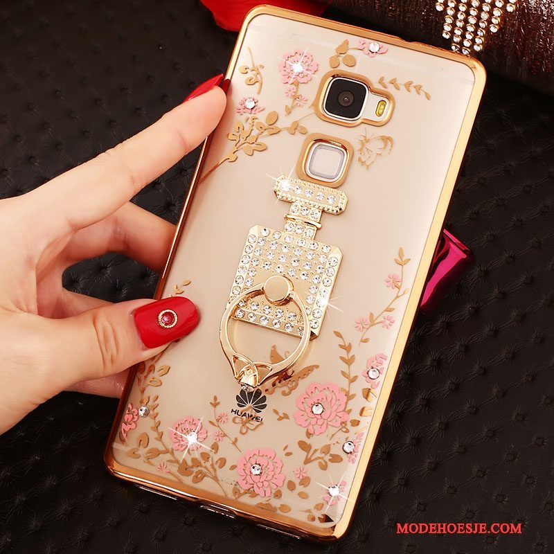 Hoesje Huawei Mate S Strass Telefoon Goud, Hoes Huawei Mate S Bescherming