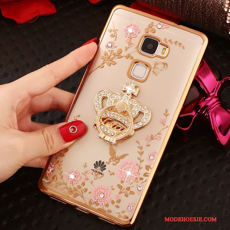 Hoesje Huawei Mate S Strass Telefoon Goud, Hoes Huawei Mate S Bescherming