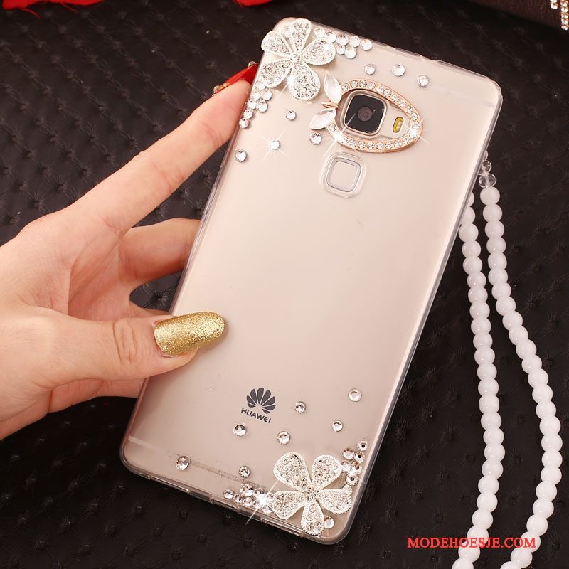 Hoesje Huawei Mate S Zacht Hangertelefoon, Hoes Huawei Mate S Siliconen Goud Anti-fall