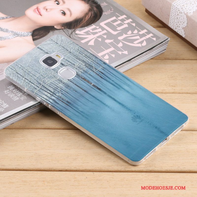 Hoesje Huawei Mate S Zacht Trend Blauw, Hoes Huawei Mate S Bescherming Telefoon Anti-fall