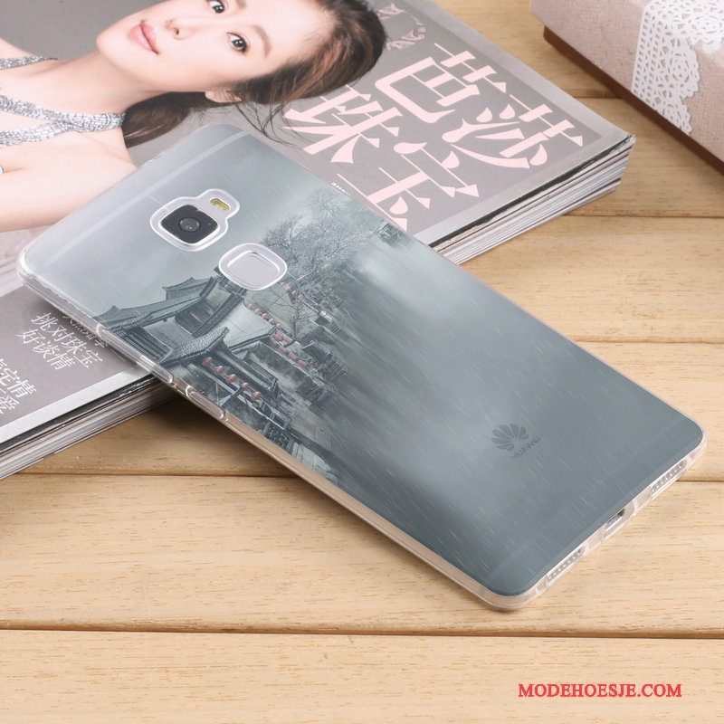 Hoesje Huawei Mate S Zacht Trend Blauw, Hoes Huawei Mate S Bescherming Telefoon Anti-fall