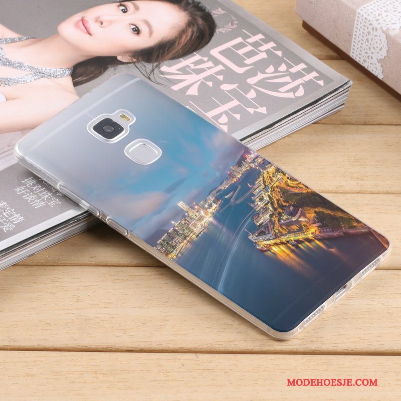 Hoesje Huawei Mate S Zacht Trend Blauw, Hoes Huawei Mate S Bescherming Telefoon Anti-fall