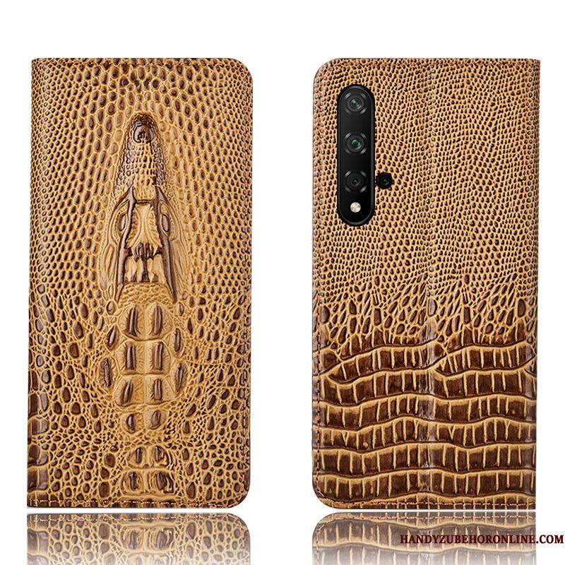 Hoesje Huawei Nova 5t Bescherming Krokodiltelefoon, Hoes Huawei Nova 5t Leer Anti-fall