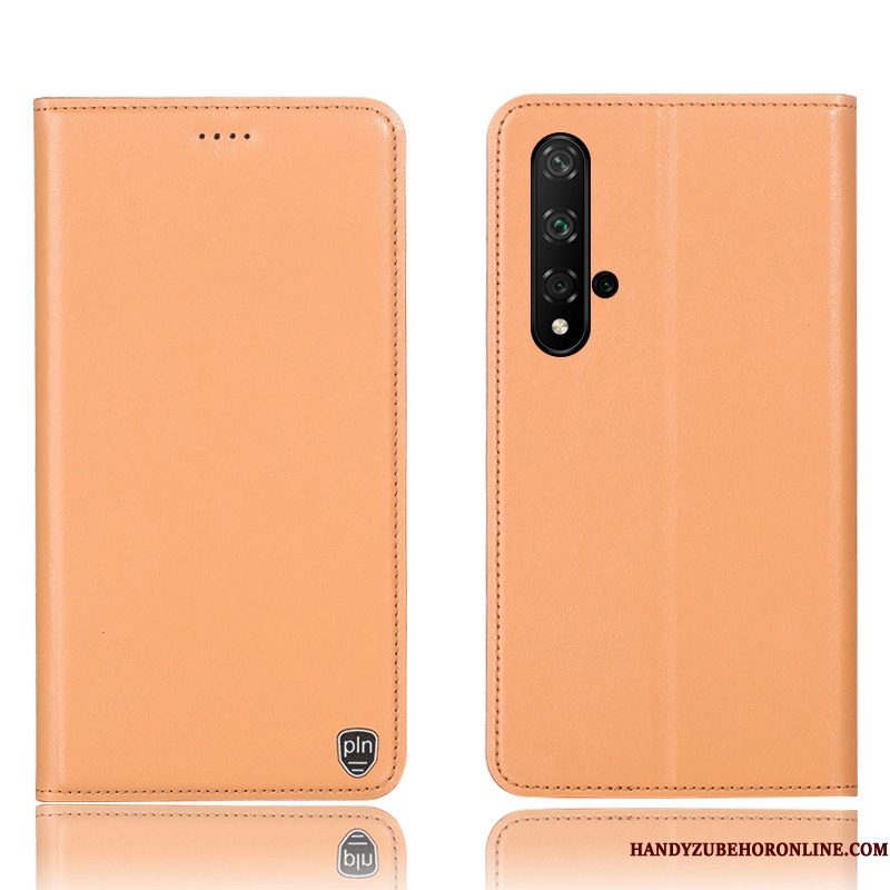 Hoesje Huawei Nova 5t Folio Telefoon Anti-fall, Hoes Huawei Nova 5t Zakken Geel