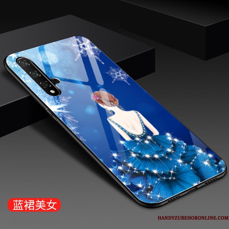 Hoesje Huawei Nova 5t Mode Verstelefoon, Hoes Huawei Nova 5t Blauw Glas