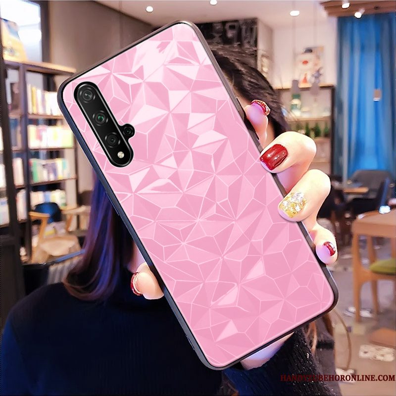 Hoesje Huawei Nova 5t Ruit Patroon, Hoes Huawei Nova 5t Net Red Zwart