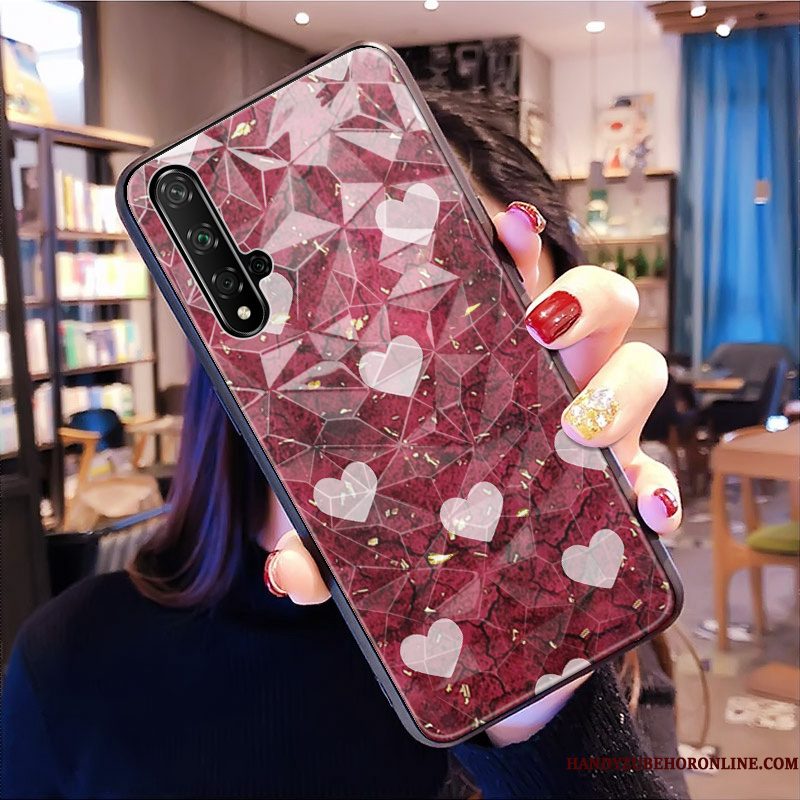 Hoesje Huawei Nova 5t Ruit Patroon, Hoes Huawei Nova 5t Net Red Zwart