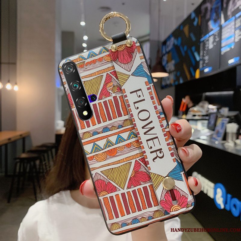 Hoesje Huawei Nova 5t Spotprent Roodtelefoon, Hoes Huawei Nova 5t Bescherming Etnische Wind