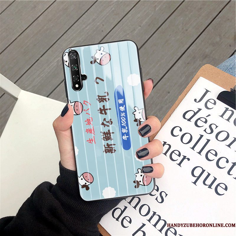 Hoesje Huawei Nova 5t Spotprent Telefoon Koe, Hoes Huawei Nova 5t Bescherming Net Red Anti-fall