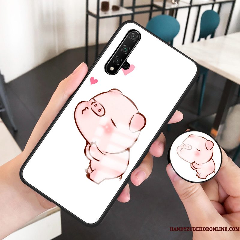 Hoesje Huawei Nova 5t Spotprent Wit Net Red, Hoes Huawei Nova 5t Scheppend Trendy Merk Mini