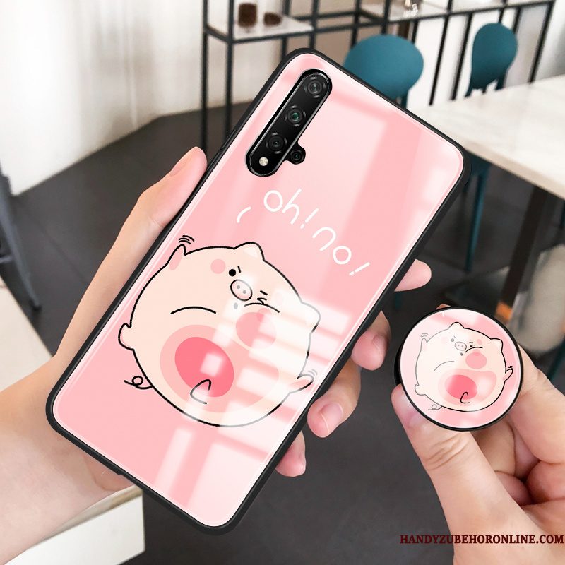 Hoesje Huawei Nova 5t Spotprent Wit Net Red, Hoes Huawei Nova 5t Scheppend Trendy Merk Mini