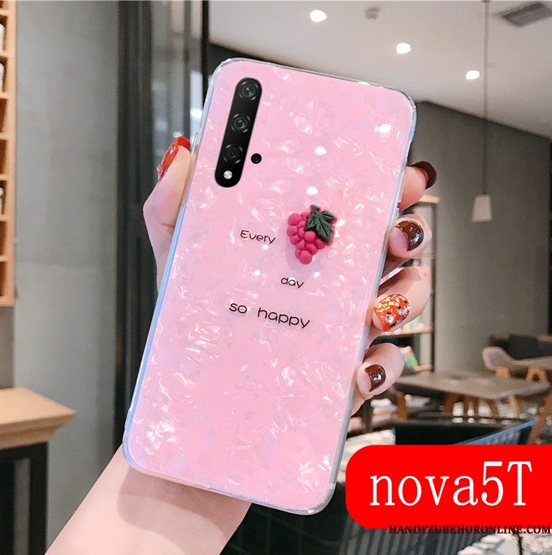 Hoesje Huawei Nova 5t Zacht Trendy Merk Anti-fall, Hoes Huawei Nova 5t Siliconen Trend Net Red