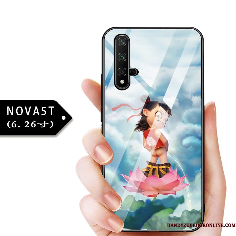 Hoesje Huawei Nova 5t Zakken Telefoon Kind, Hoes Huawei Nova 5t Bescherming Blauw Glas