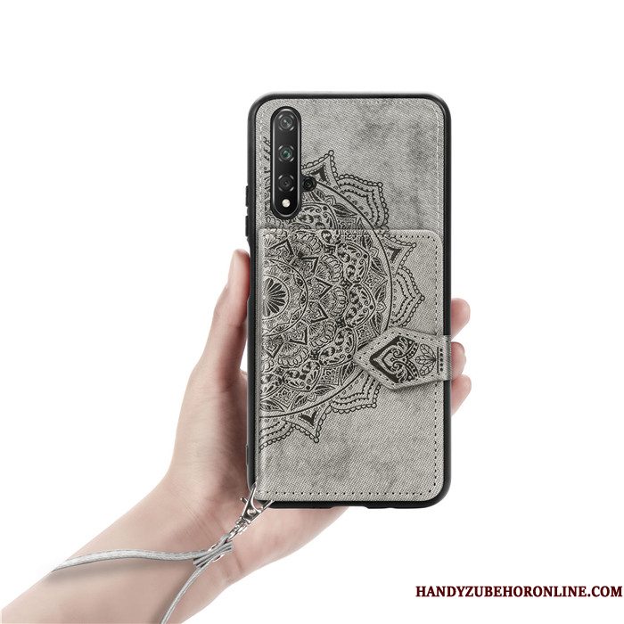 Hoesje Huawei Nova 5t Zakken Telefoon Rood, Hoes Huawei Nova 5t Hanger Portemonnee