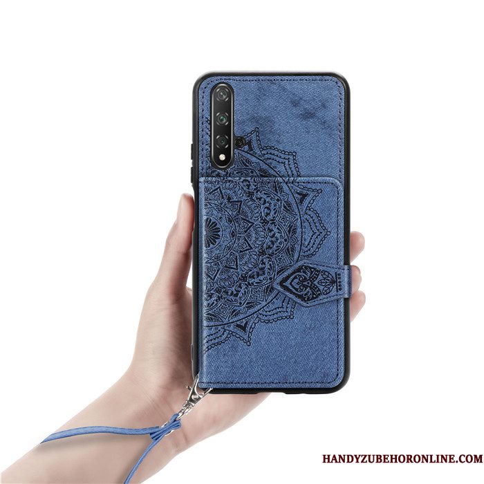 Hoesje Huawei Nova 5t Zakken Telefoon Rood, Hoes Huawei Nova 5t Hanger Portemonnee