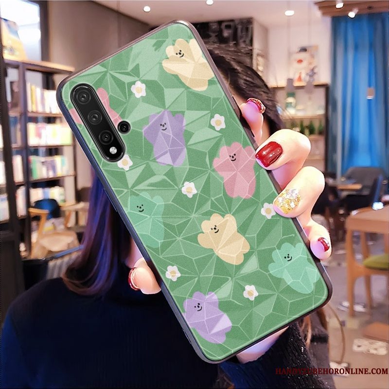 Hoesje Huawei Nova 5t Zakken Telefoon Roze, Hoes Huawei Nova 5t Patroon Ruit