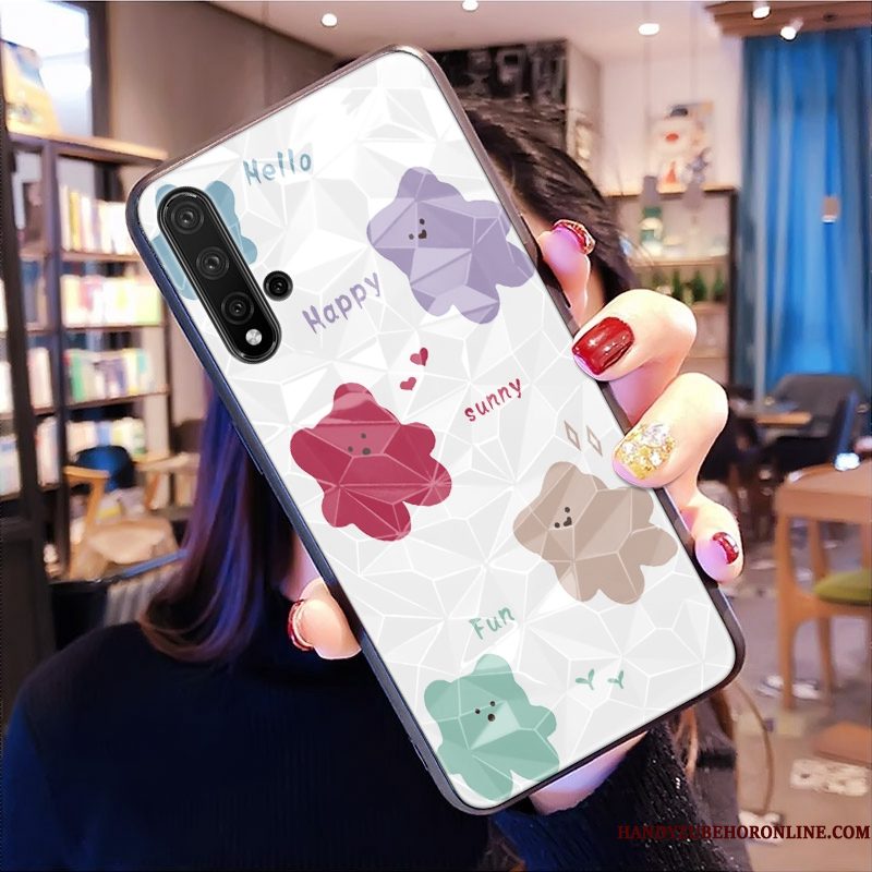 Hoesje Huawei Nova 5t Zakken Telefoon Roze, Hoes Huawei Nova 5t Patroon Ruit