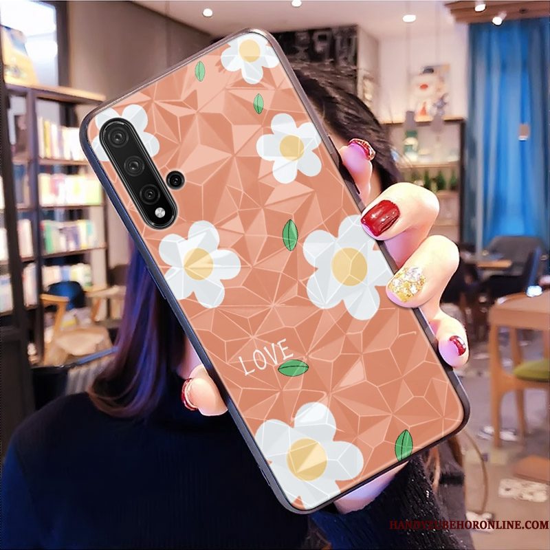 Hoesje Huawei Nova 5t Zakken Telefoon Roze, Hoes Huawei Nova 5t Patroon Ruit