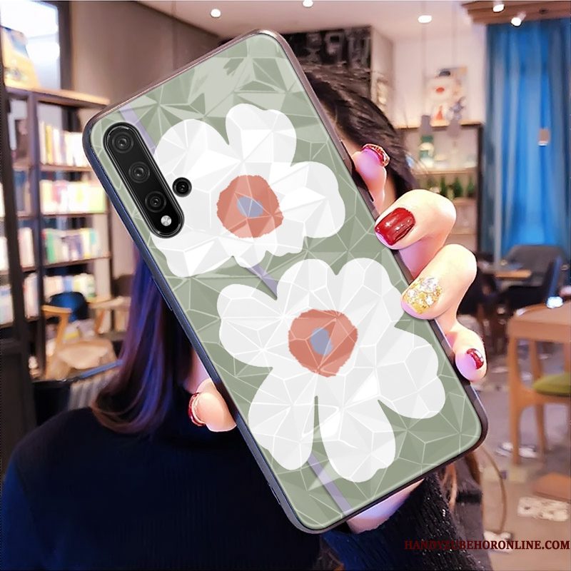 Hoesje Huawei Nova 5t Zakken Telefoon Roze, Hoes Huawei Nova 5t Patroon Ruit