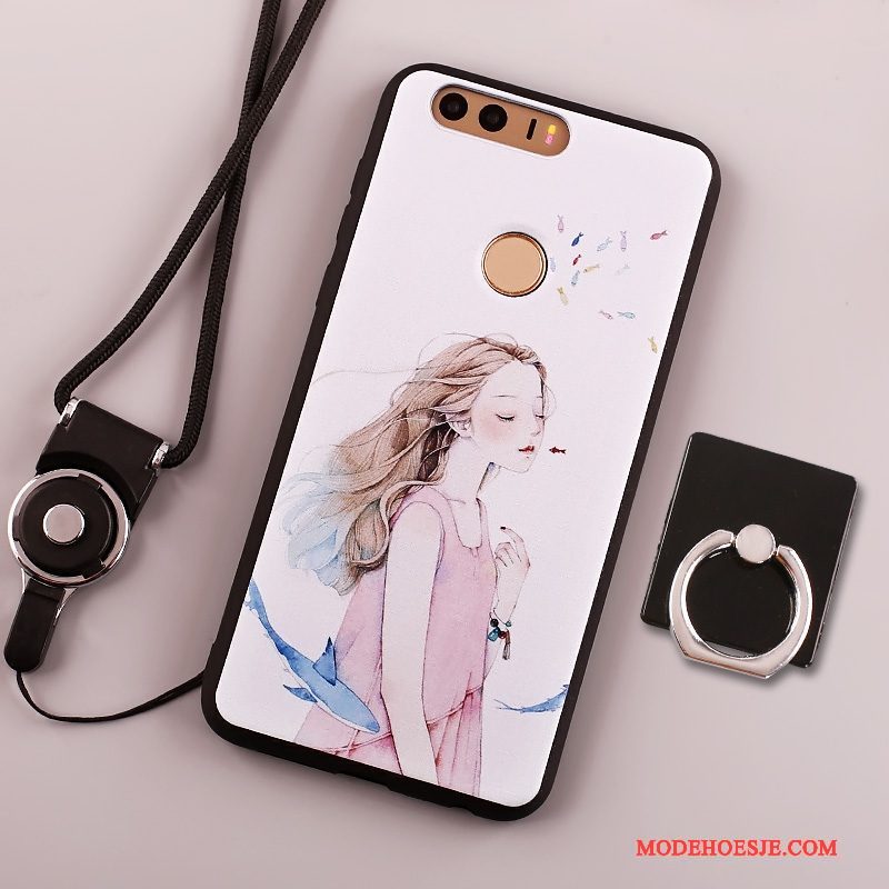 Hoesje Huawei Nova Bescherming Hanger Roze, Hoes Huawei Nova Zacht Anti-falltelefoon