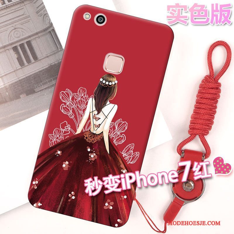 Hoesje Huawei Nova Bescherming Rood Anti-fall, Hoes Huawei Nova Zacht Telefoon Hanger