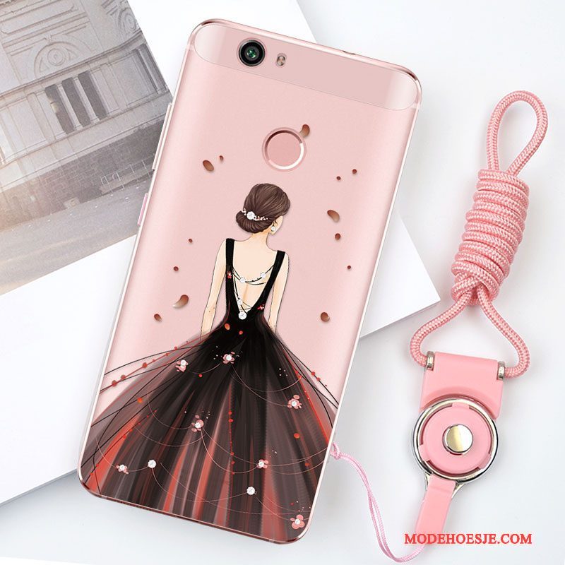 Hoesje Huawei Nova Bescherming Rood Anti-fall, Hoes Huawei Nova Zacht Telefoon Hanger